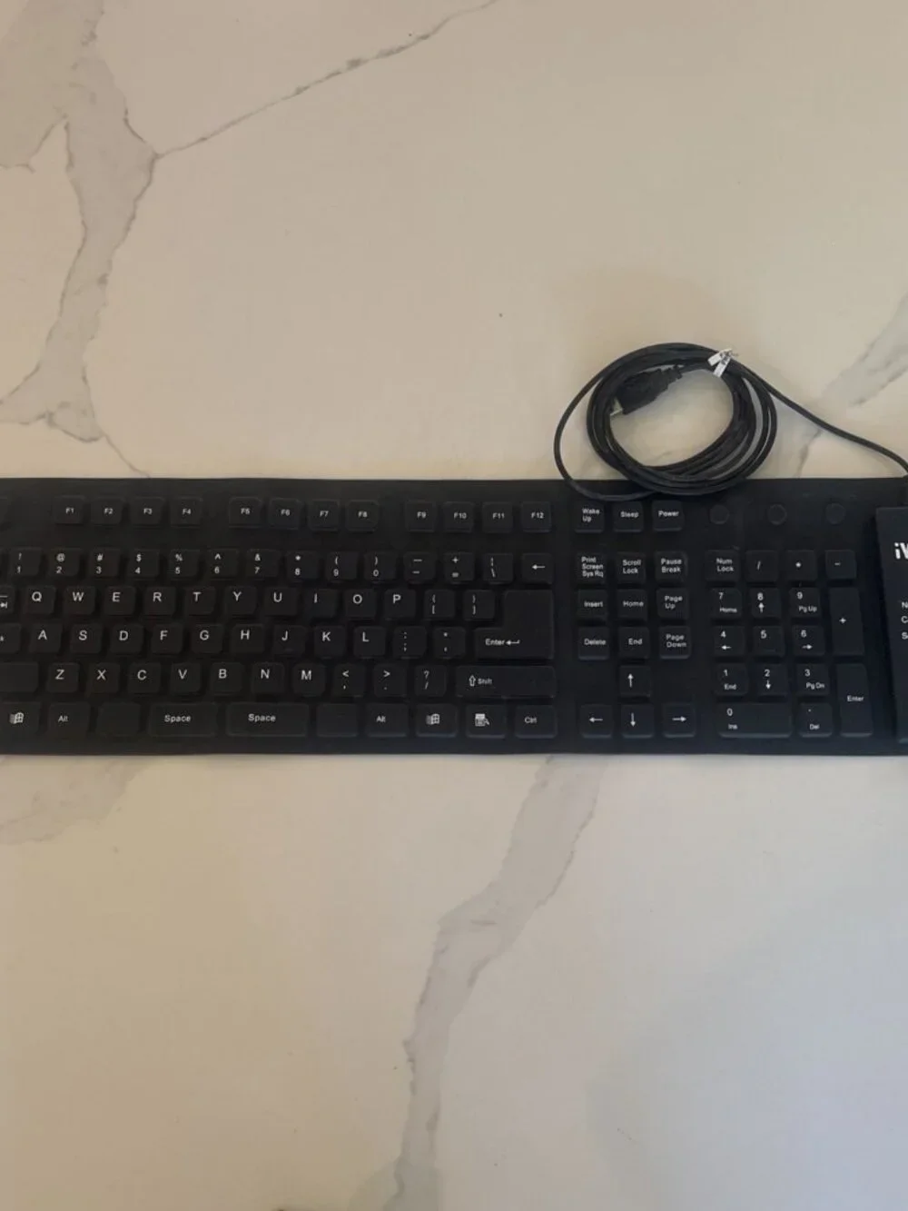 iWorld Flexible Silicone Keyboard Waterproof Black USB portable Travel Computer